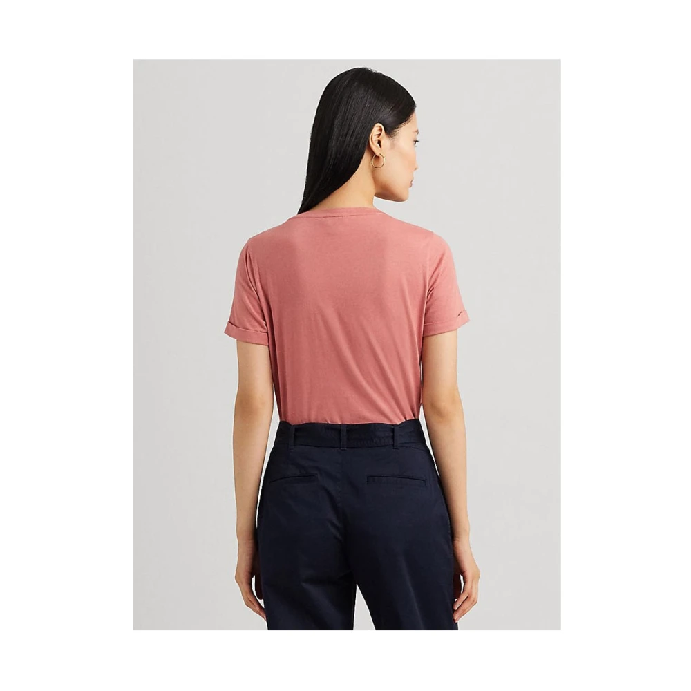 Ralph Lauren Stijlvol T-shirt voor Mannen Pink Dames
