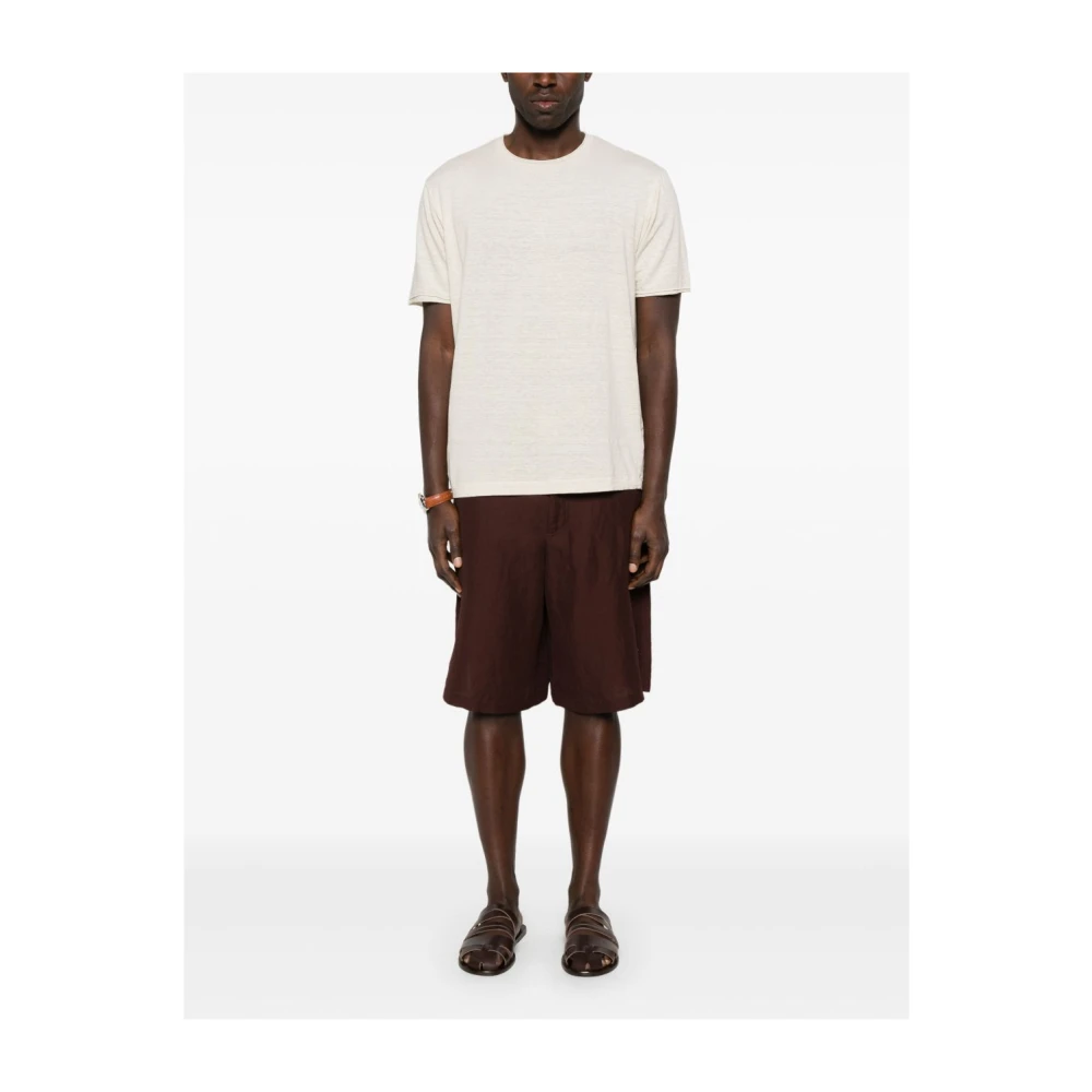 Daniele Fiesoli Ecru Crew Neck T-shirts en Polos Beige Heren