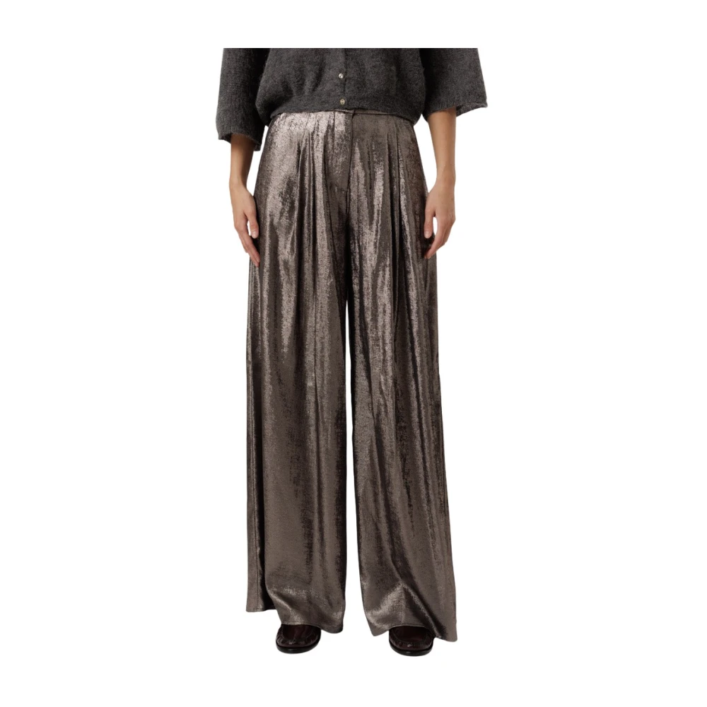 Momoni Zilveren Plooibroek met Paars Grijs Glas Gray Dames