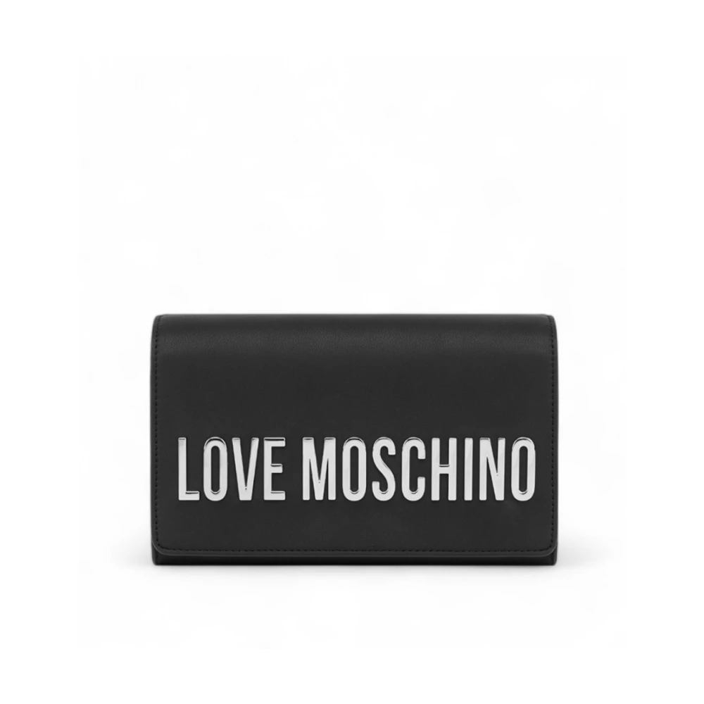 Love Moschino Women's Black Chic Chain Shoulder Bag With Logo