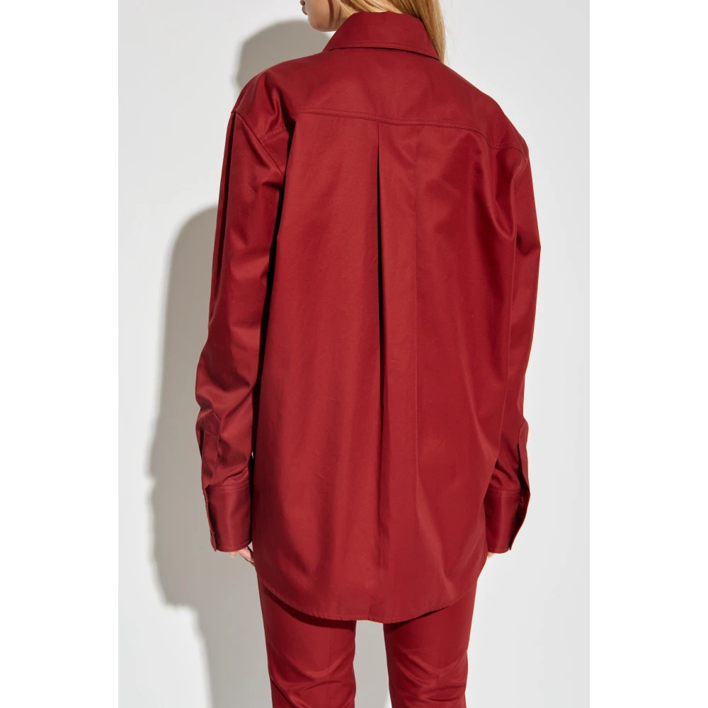 Saint Laurent Katoenen overhemd met zakken Red Dames