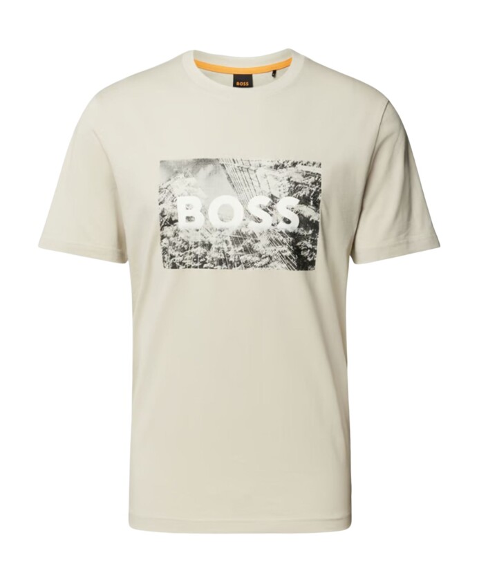 t-shirt-orange-imprime-avec-col-rond