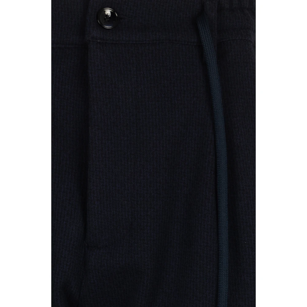 Cruna Blauwe Slim Tapered One Pleat Broek Blue Heren