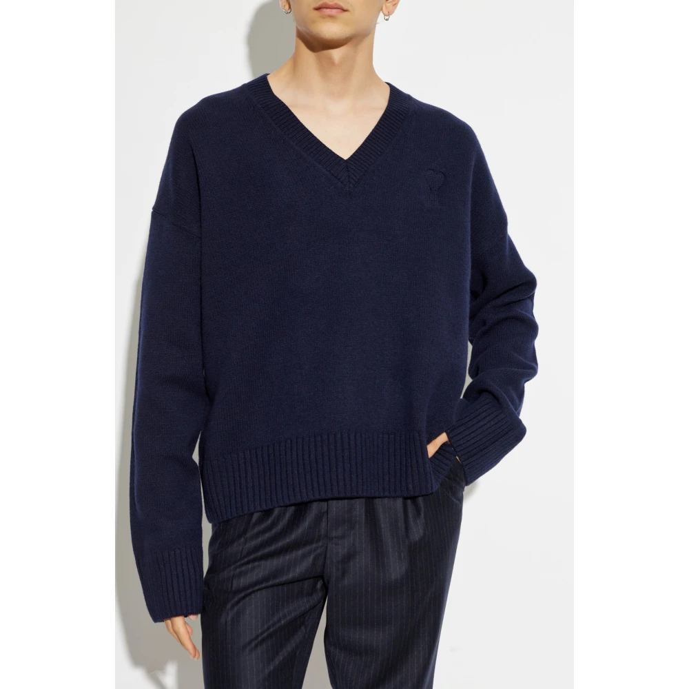 Ami Paris Wollen trui Blue Heren