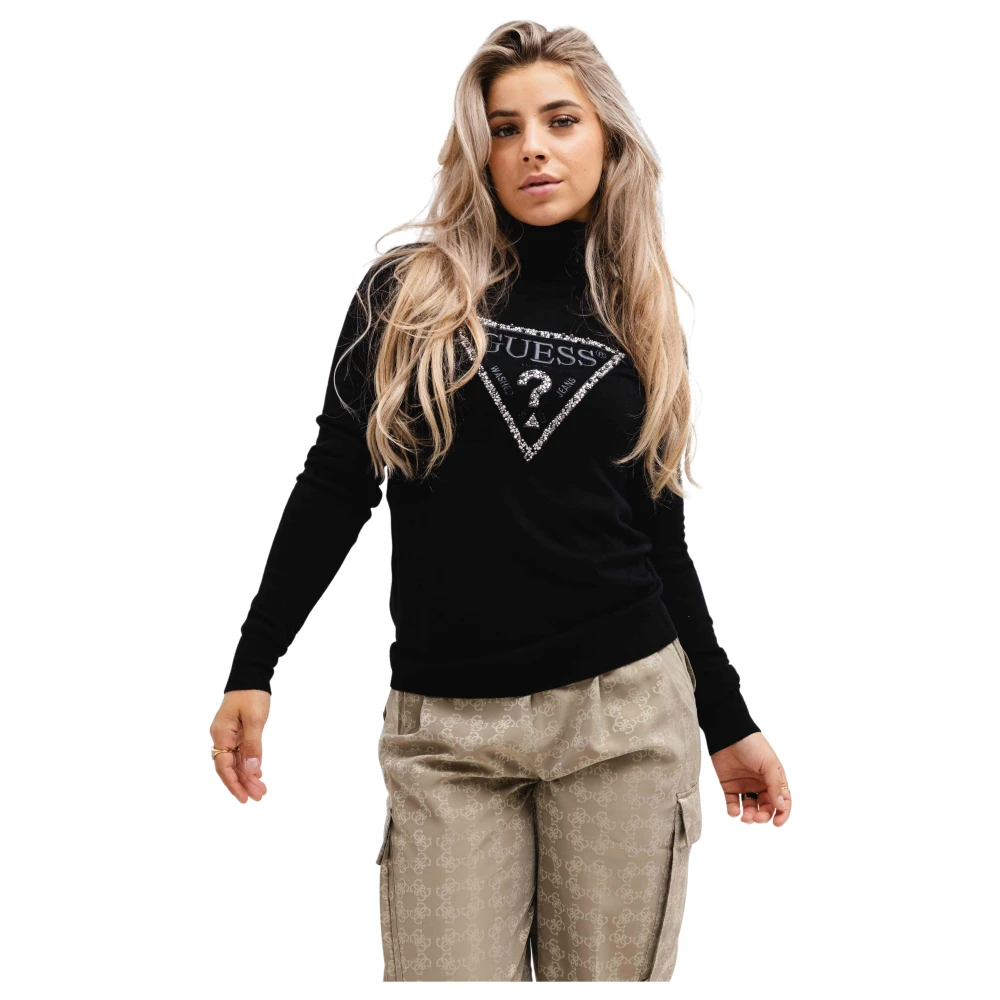 Guess Triangle Logo Sweater Dames Zwart Black Dames