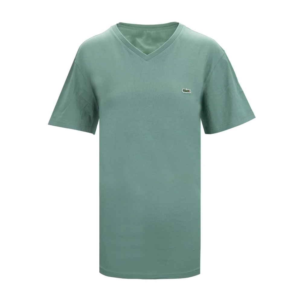 Lacoste Herr V-ringad bomull T-shirt Green, Herr