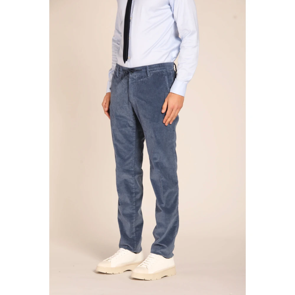 Mason's Velvet Jogger Chino's Extra Slim Fit Blue Heren