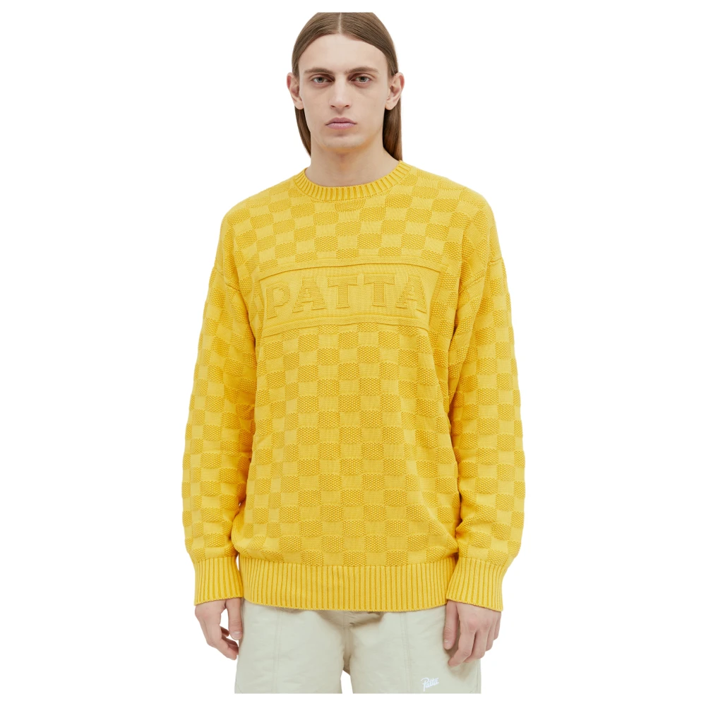 Patta Parel Ribgebreide Trui Yellow Heren