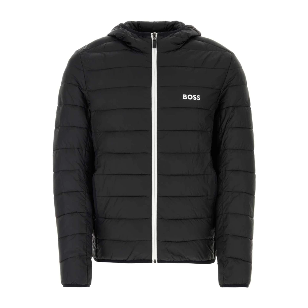 Boss Gewatteerde Zwarte Nylon Jas Black Heren