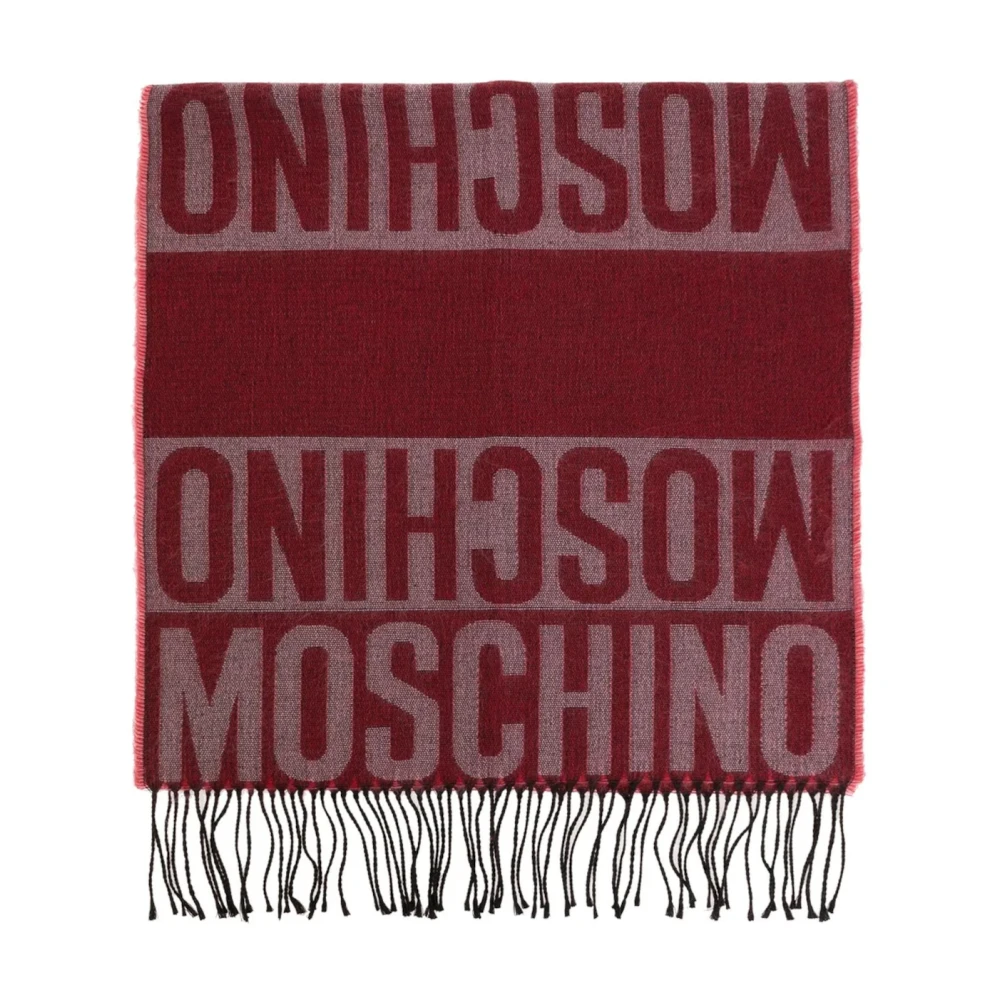 Moschino Bordeaux Logo Sjaal Red Dames