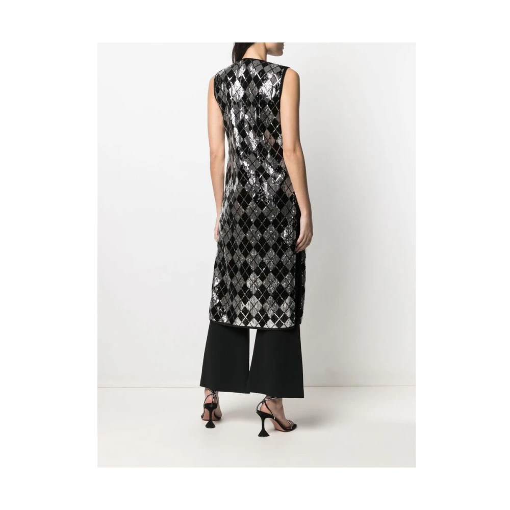Charlott Pailletten versierde mouwloze vest Black Dames