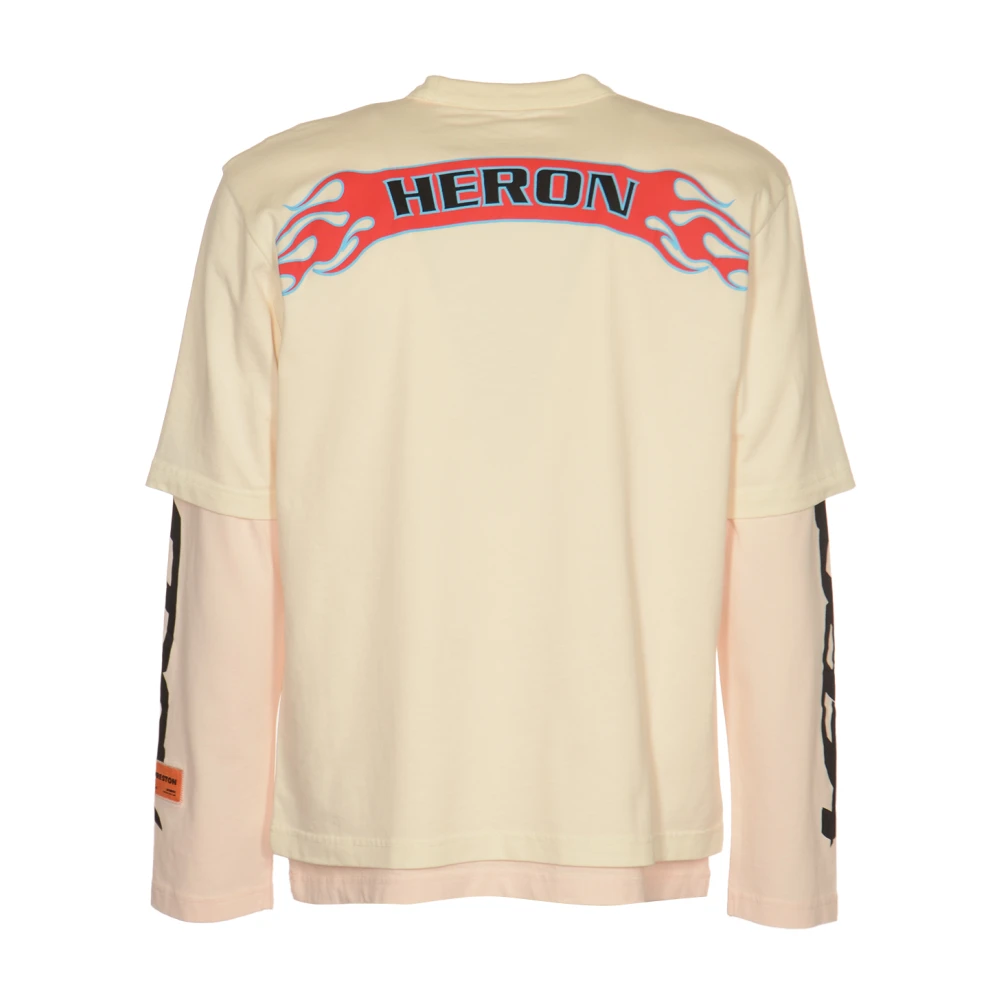 Heron Preston Flaming Double Tee T-shirts en Polos Beige Heren