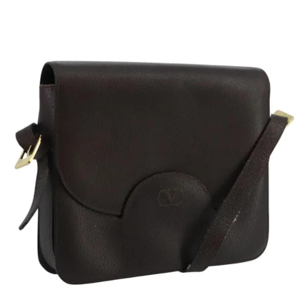 Valentino Vintage Pre-owned Leather shoulder-bags Brown Dames