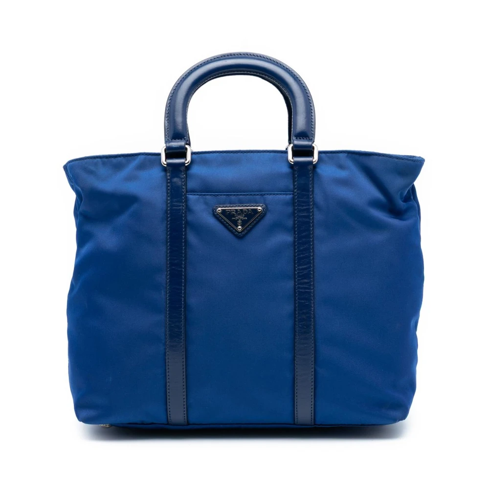 Prada Vintage Women's Blue Pre-Owned Nylon Tote Bag
