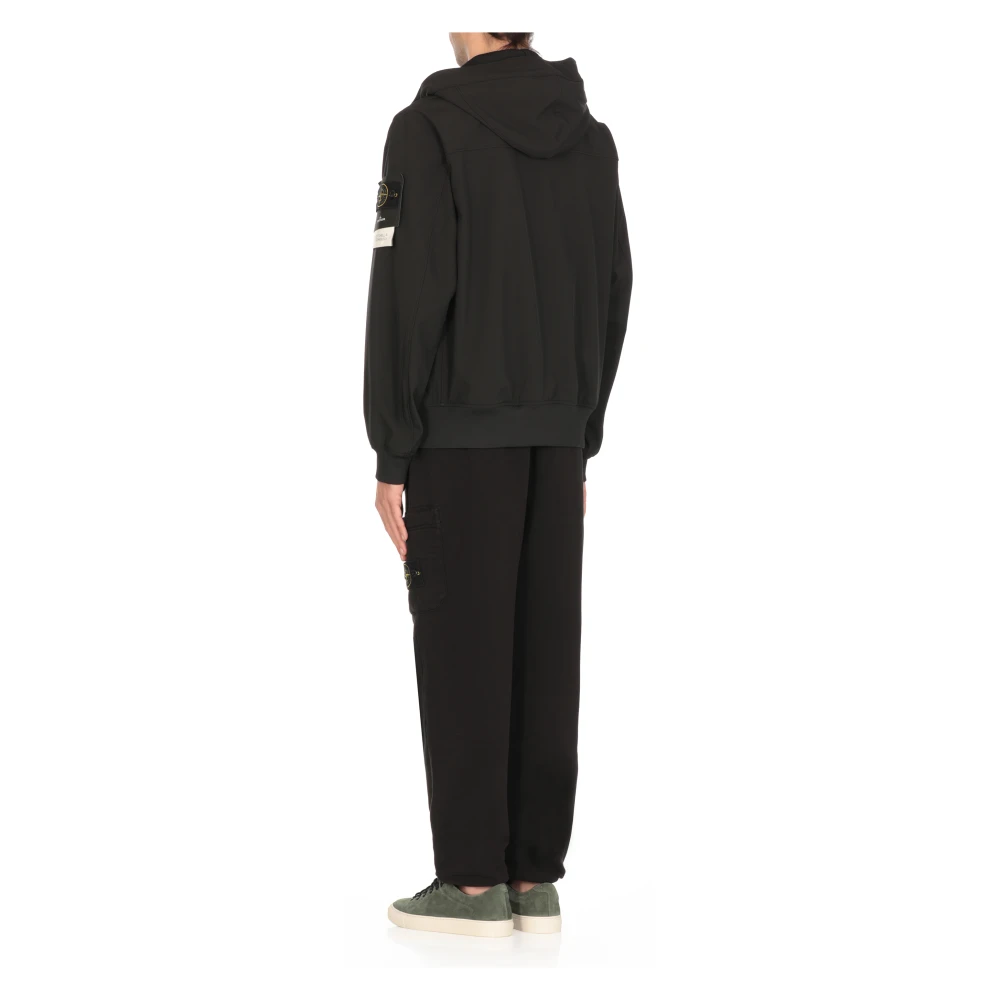 Stone Island Zwarte Hoodie met Logopatch Black Heren