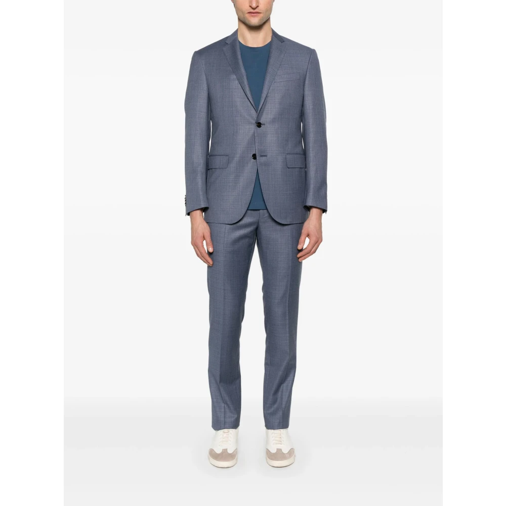 Corneliani Luxe Wollen Pak Blue Heren