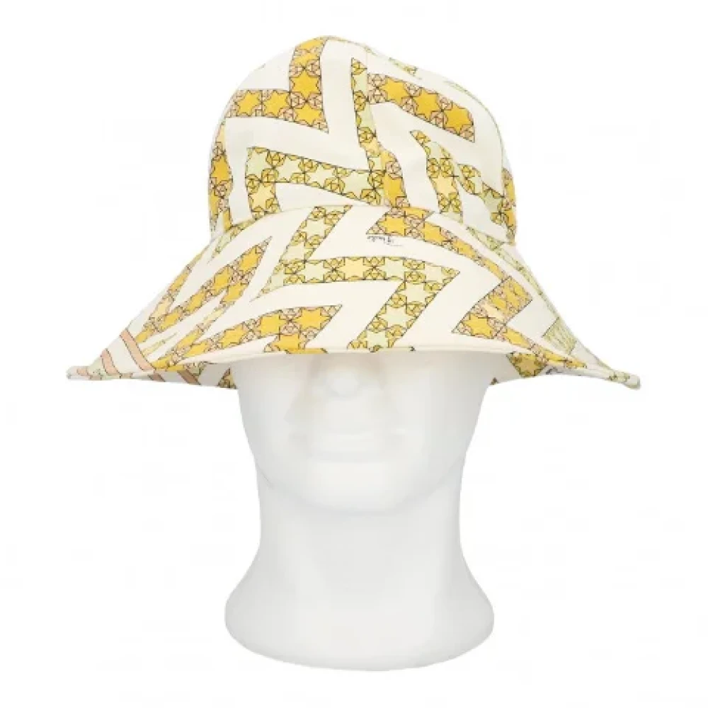 Emilio Pucci Pre-owned Canvas hats Yellow Dames