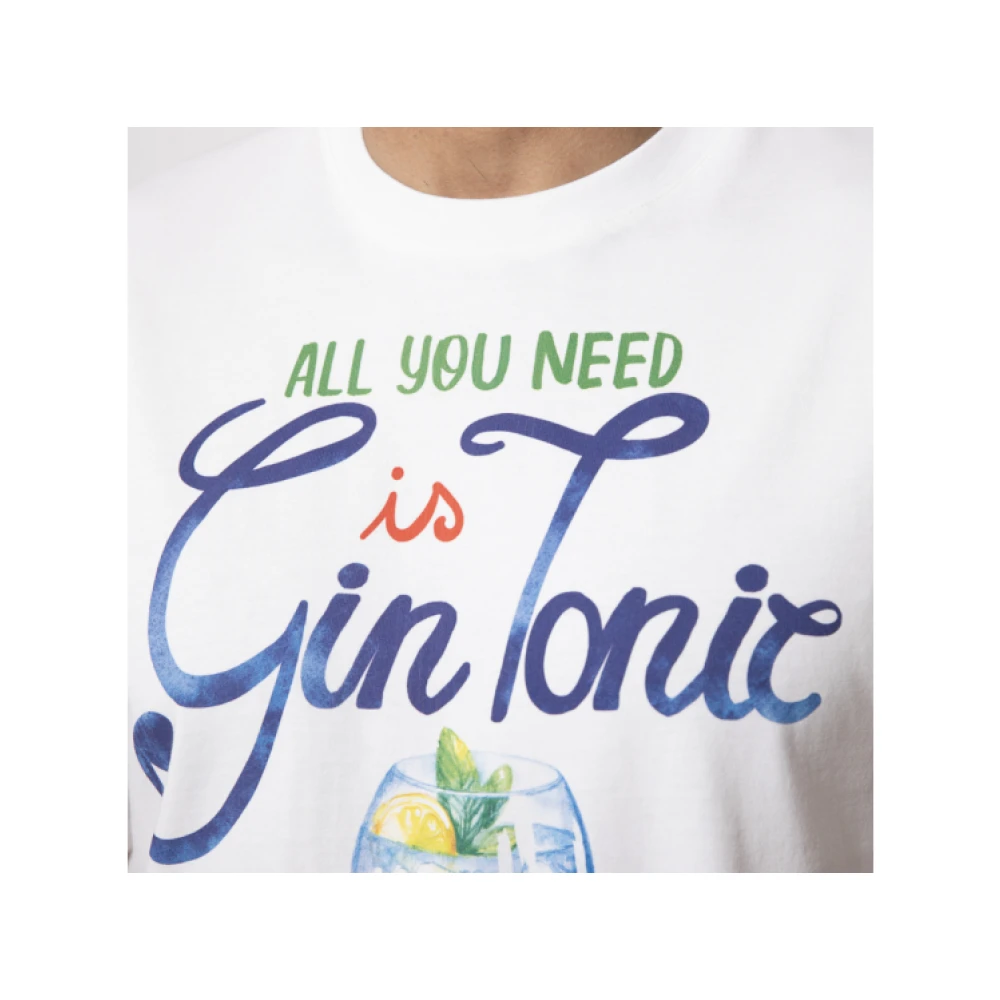 MC2 Saint Barth Gin Tonic Illustration T-shirt White Heren