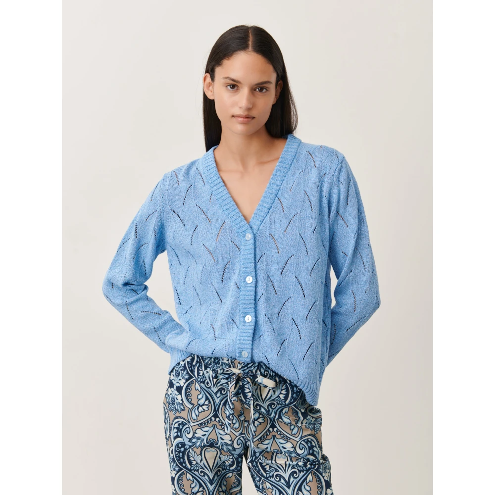Jane Lushka Elegant Light Blue Cardigan Blue Dames