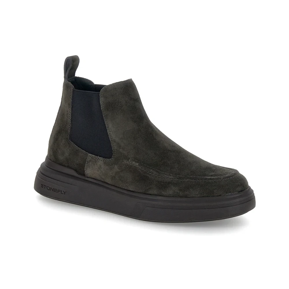 Stonefly Mannelijk Grijs Schoenen Heren, 42 Eu, Leer, Phoenix 4 Chelsea Boot