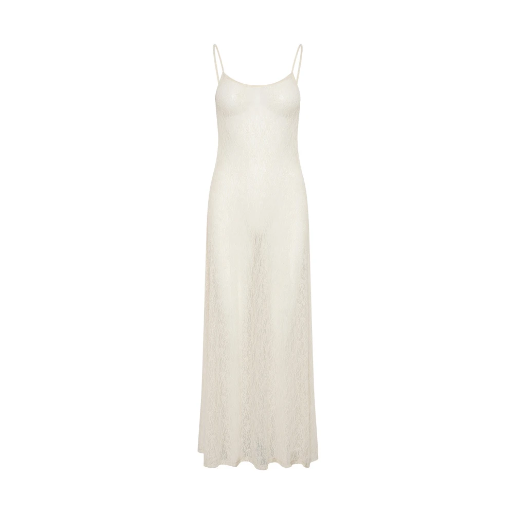Gestuz Elegante Kant Maxi Jurk Birch White Dames