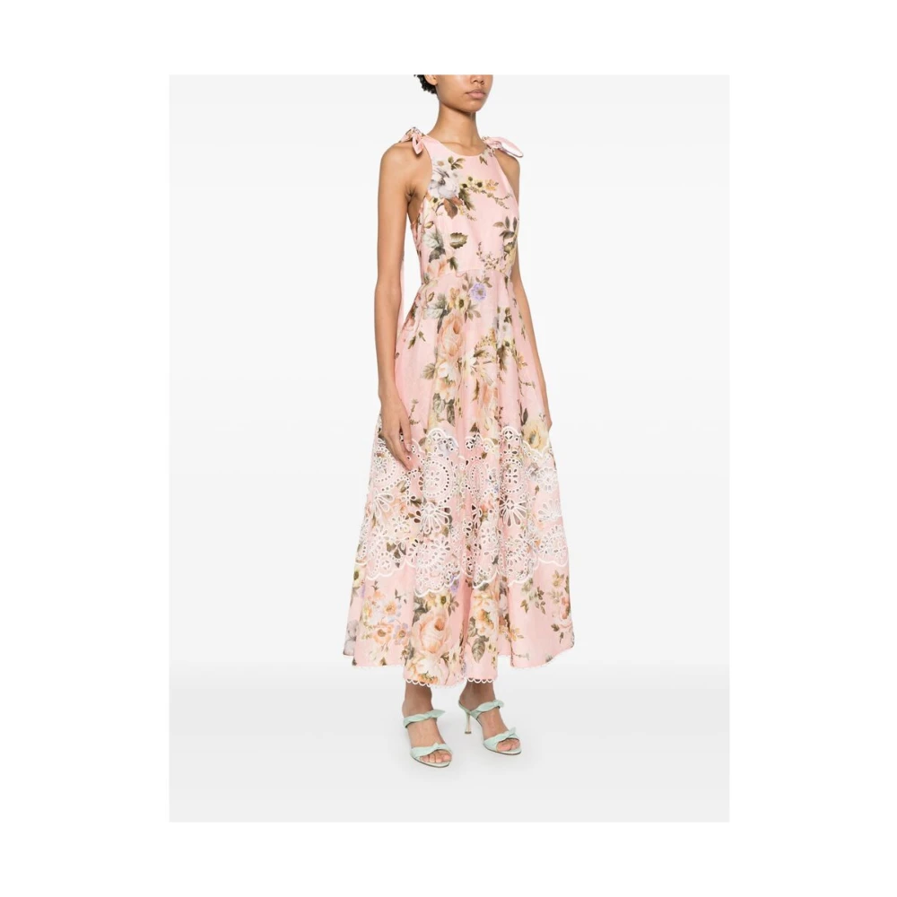 Zimmermann Bloemenprint Linnen Jurk Multicolor Dames