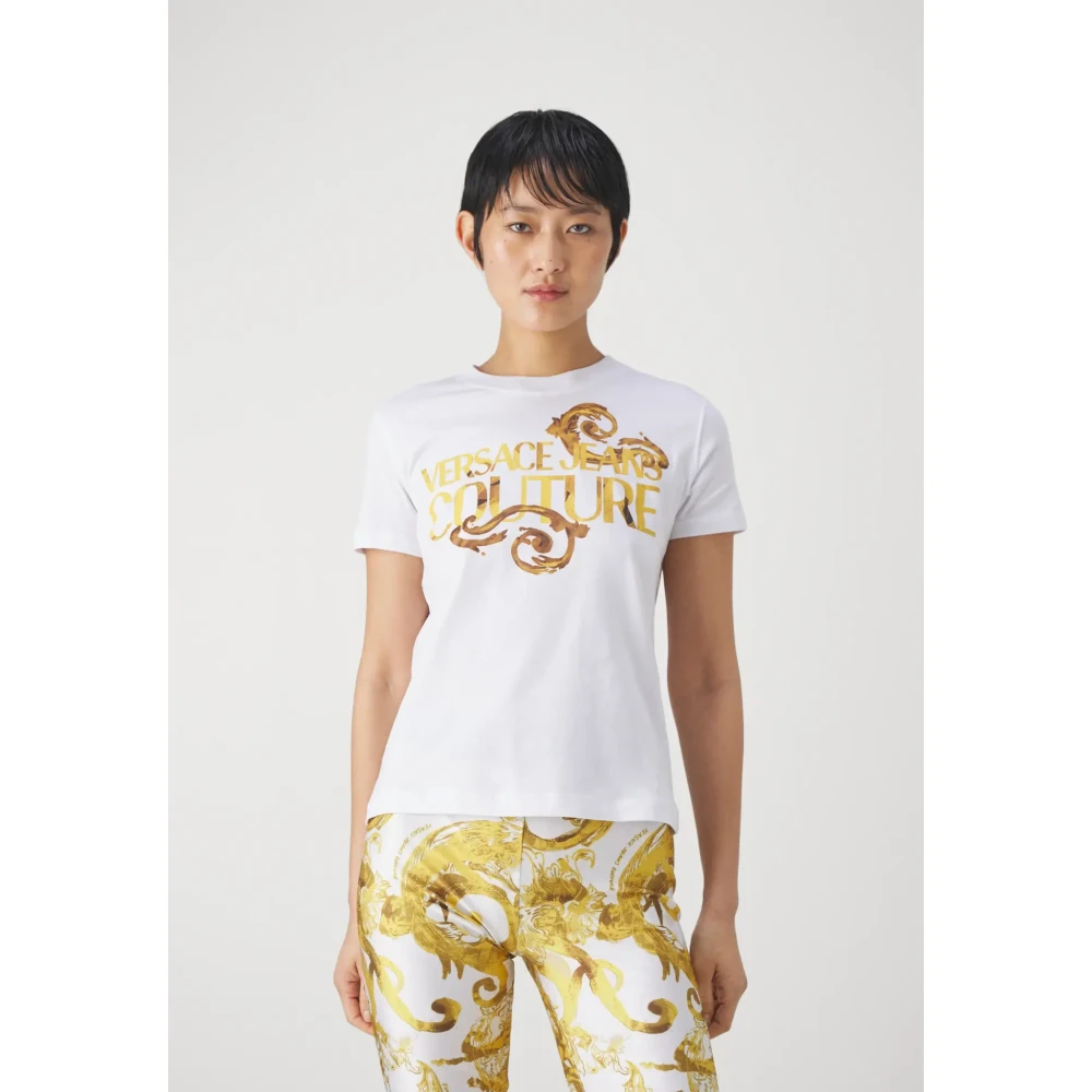 Versace Jeans Couture Grafische T-shirts en Polos in Wit White Dames