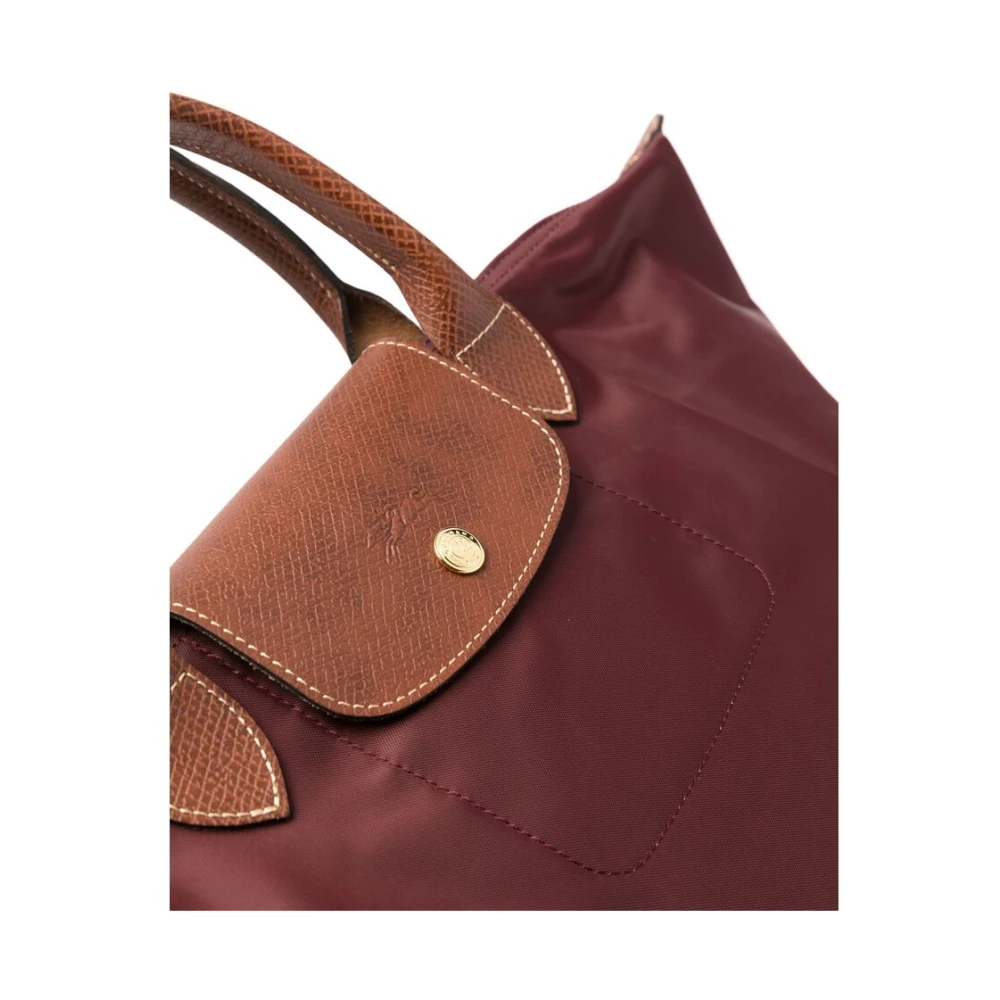 Longchamp Bordeaux Leren Handtas met reliëflogo Red Dames