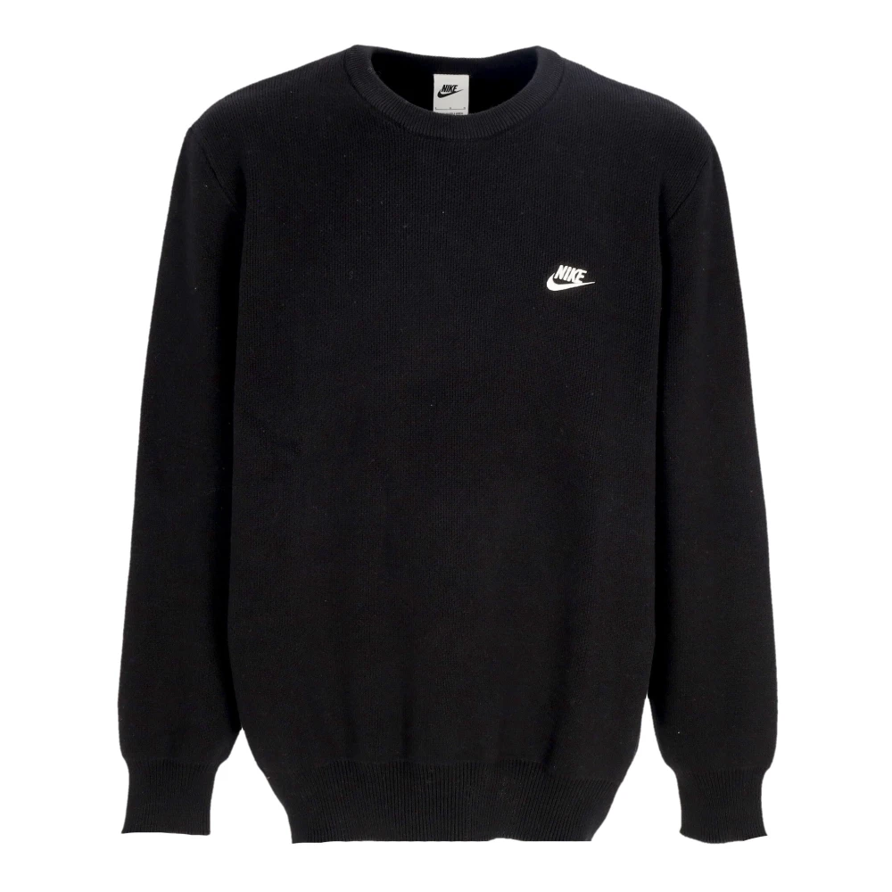 Nike Black Long Sleeve Training Tops, Male, Xl, Cotton Crewneck Jumper