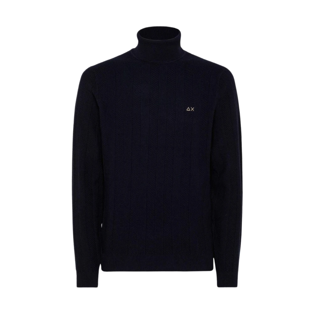 Sun68 Men's Blue Turtleneck- Stay Warm And Stylish - Turtlenecks - 2XL - Knitwear