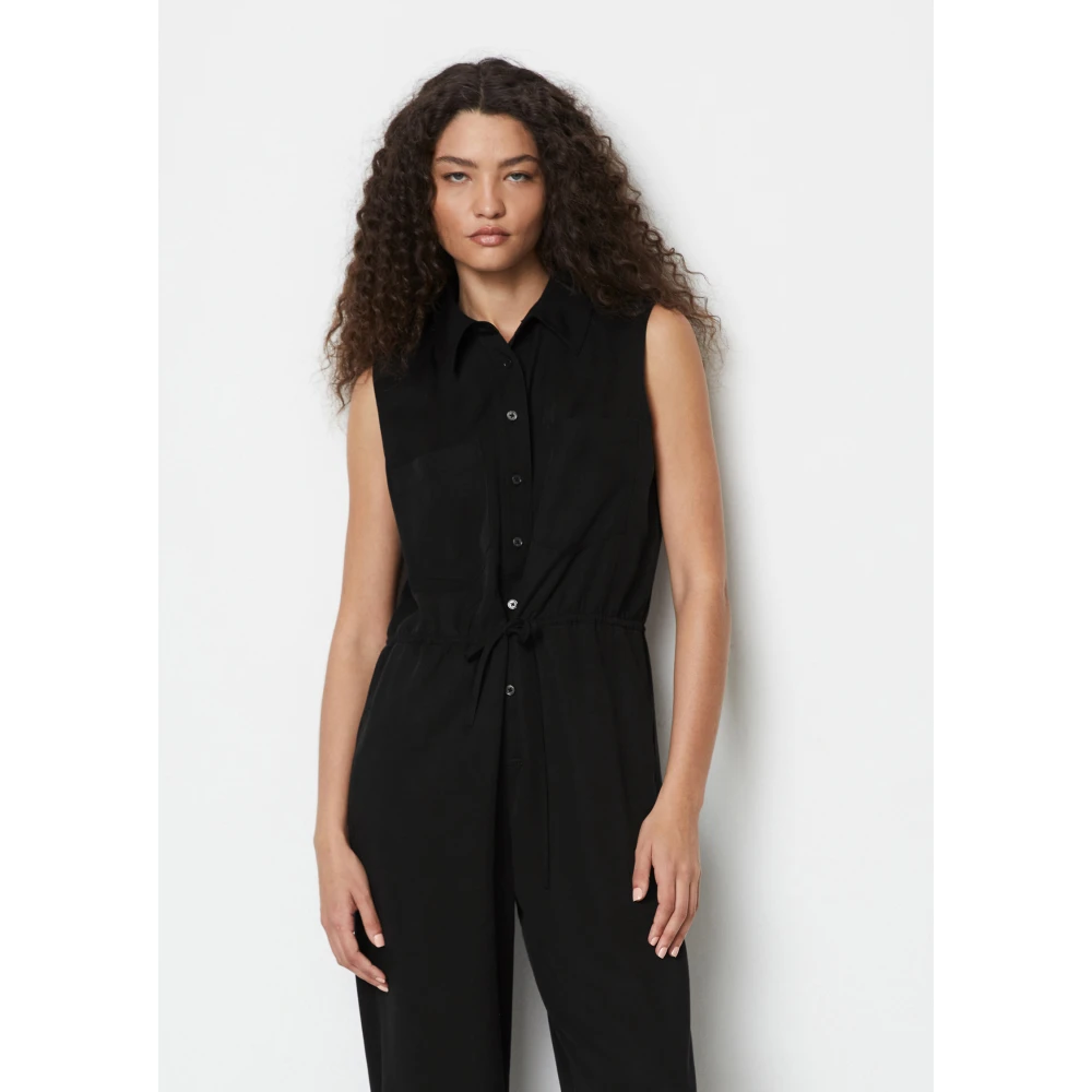 Marc O'Polo Mouwloze jumpsuit Black Dames