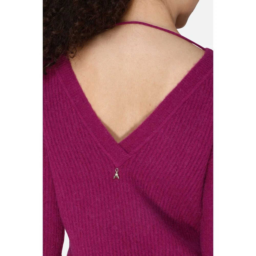 PATRIZIA PEPE Pruim V-hals trui Purple Dames