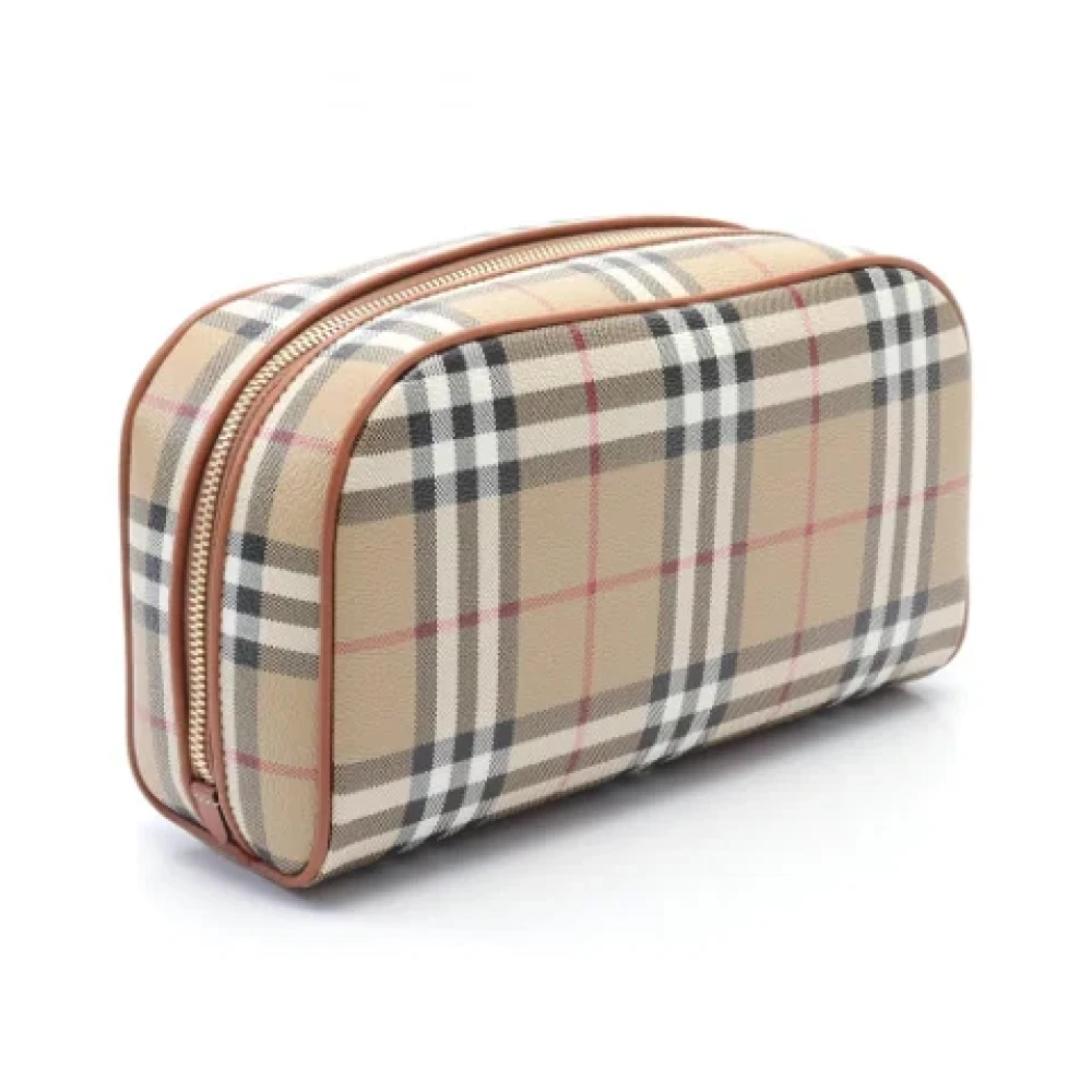 Burberry Vintage Pre-owned Leather pouches Beige Dames