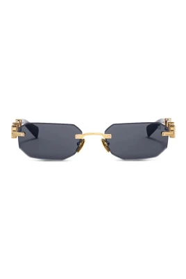 Geometric-Frame Rimless Sunglasses