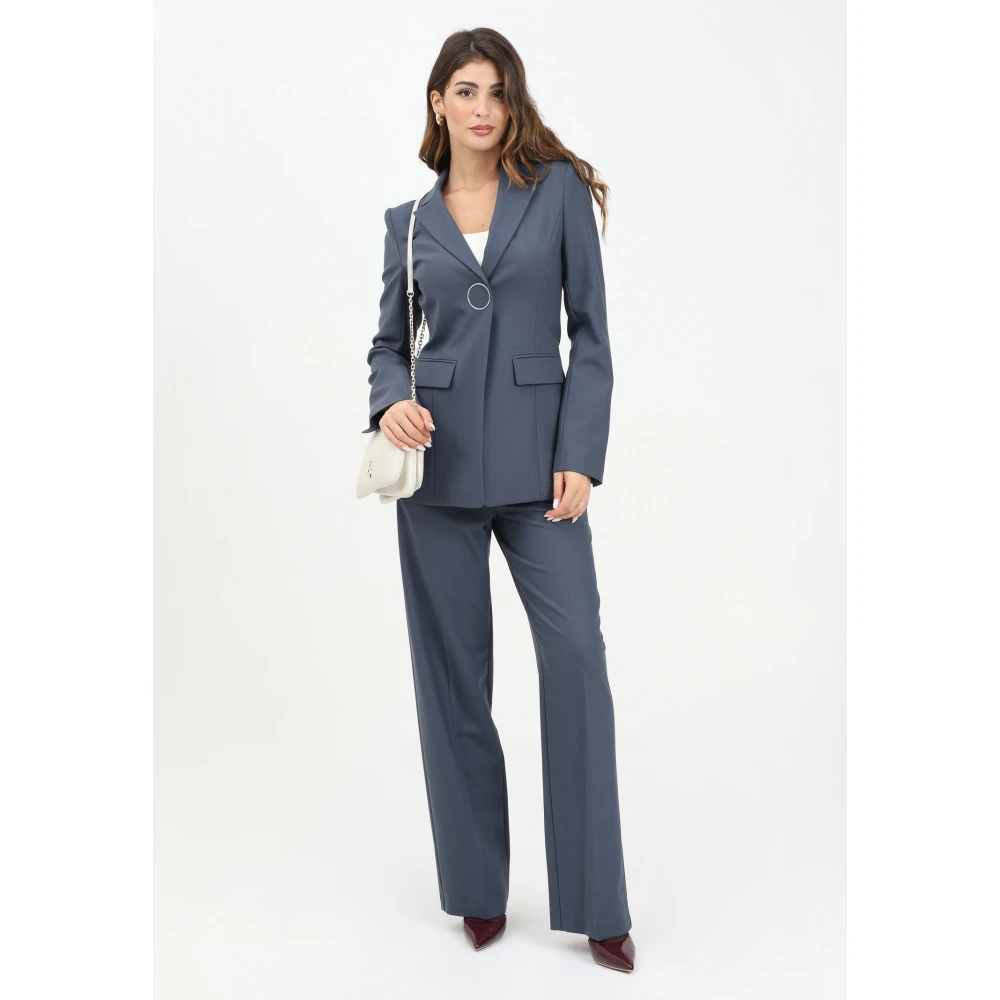 PATRIZIA PEPE Elegante Grijze Straight Leg Broek Gray Dames