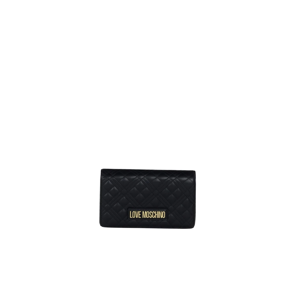 Love Moschino Gewatteerde Pu Handtas met Gouden Details Black Dames