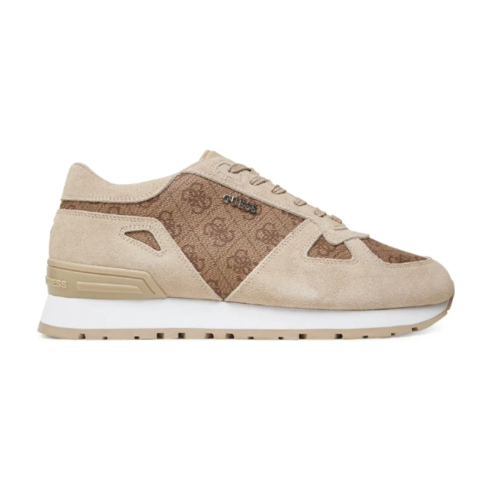 Guess Sneakers met Metalen Logo Heren Schoenen Beige