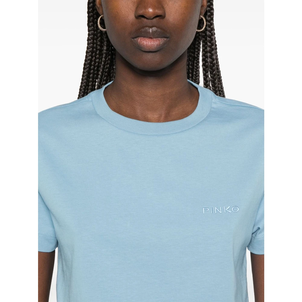 pinko Blauwe Crew Neck T-shirts en Polos Blue Dames