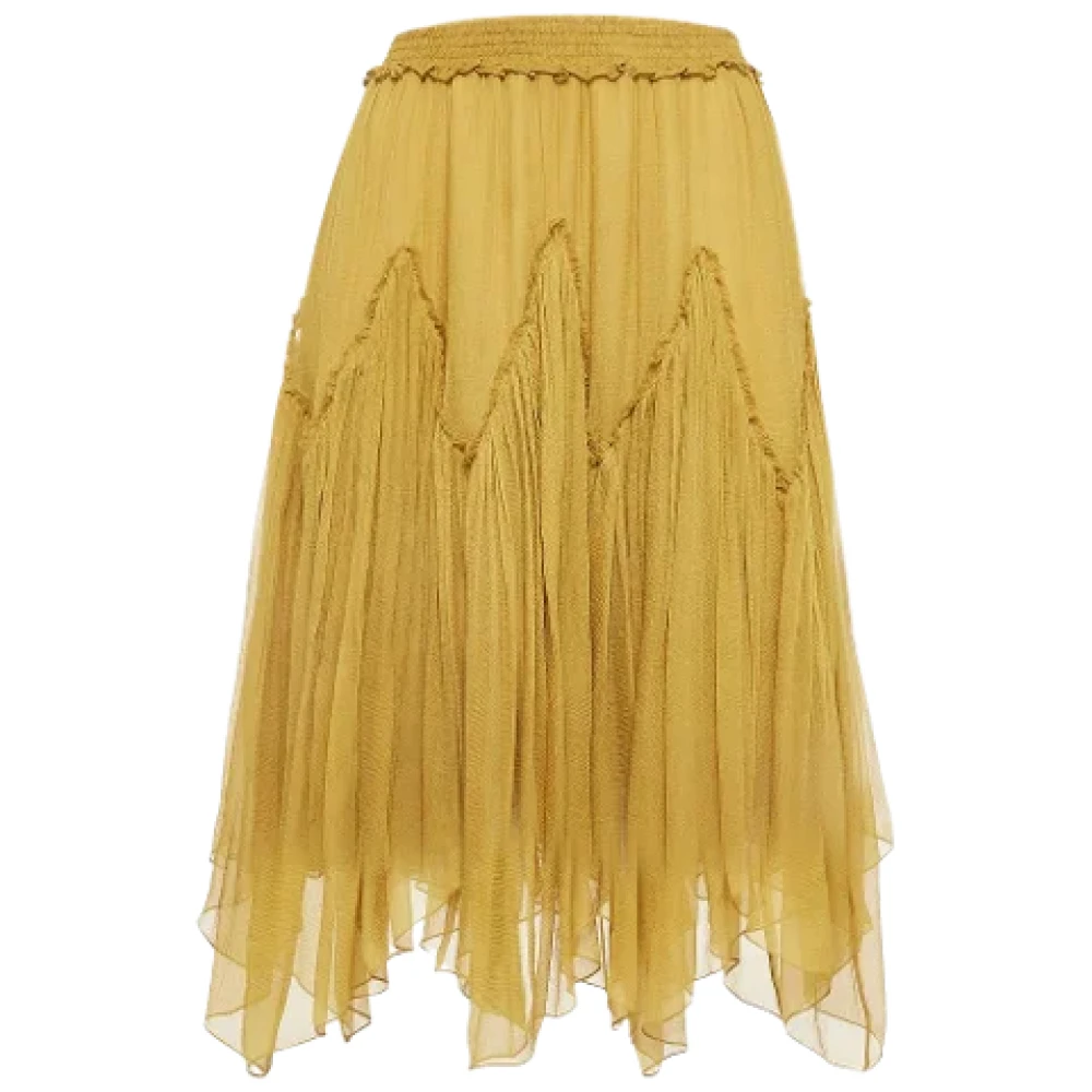 Chloé Pre-owned Silk bottoms Yellow Dames