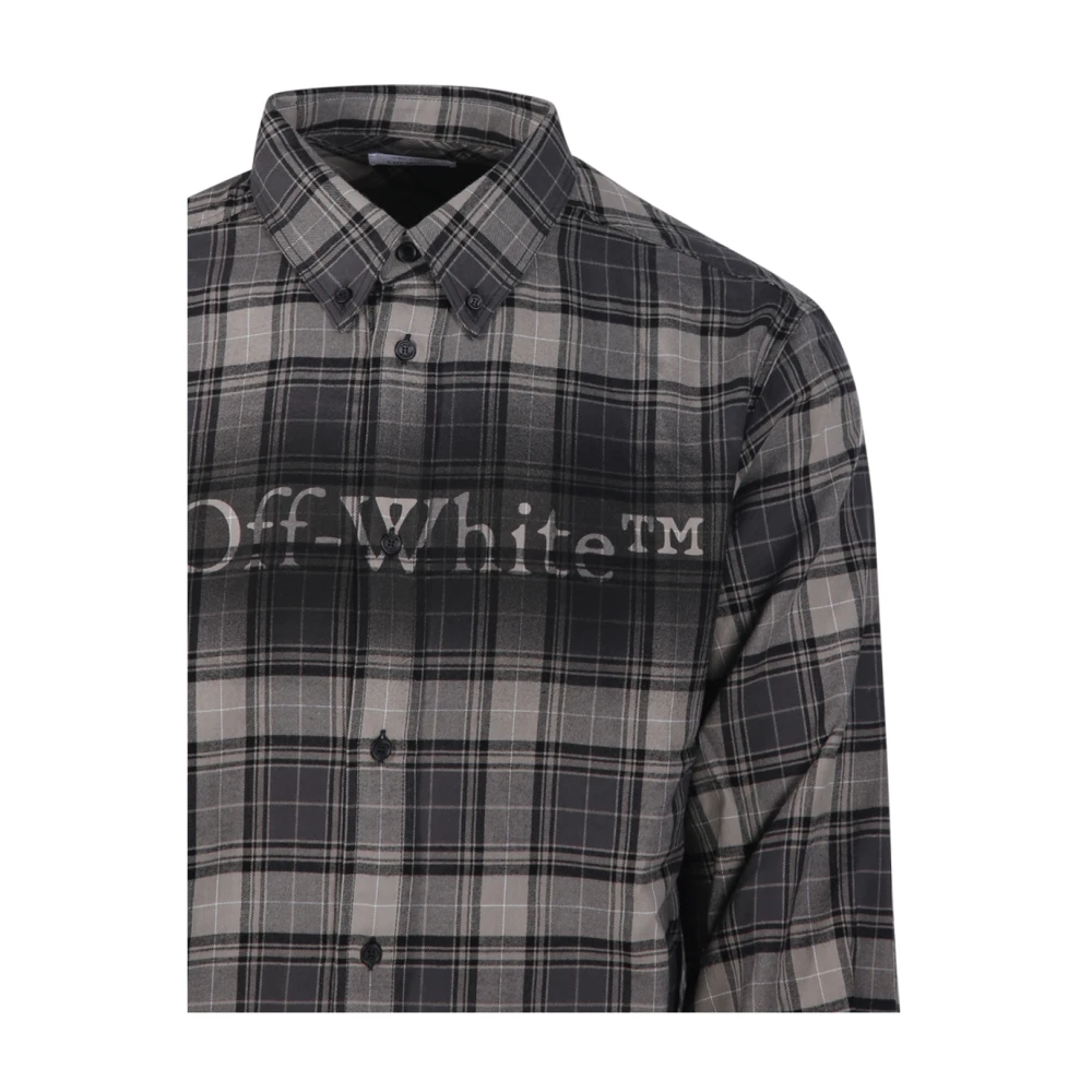 Off White Spray Book Check Flan Reg Shirt