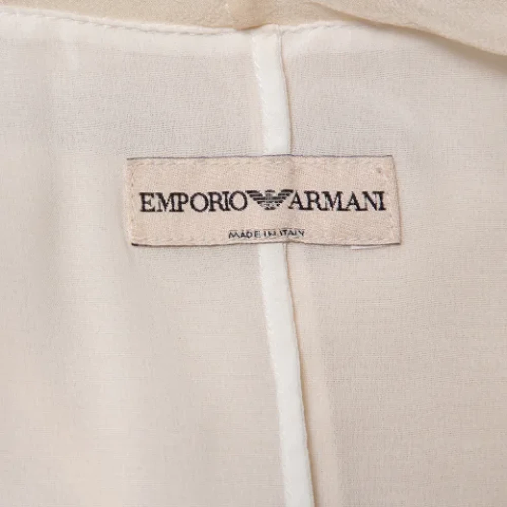 Armani Pre-owned Silk dresses Beige Dames
