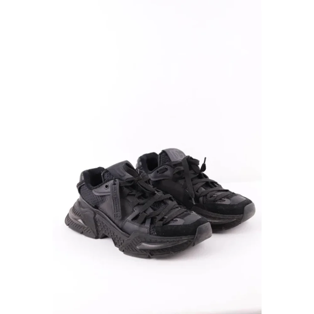 Dolce & Gabbana Pre-owned Leather sneakers Black Heren