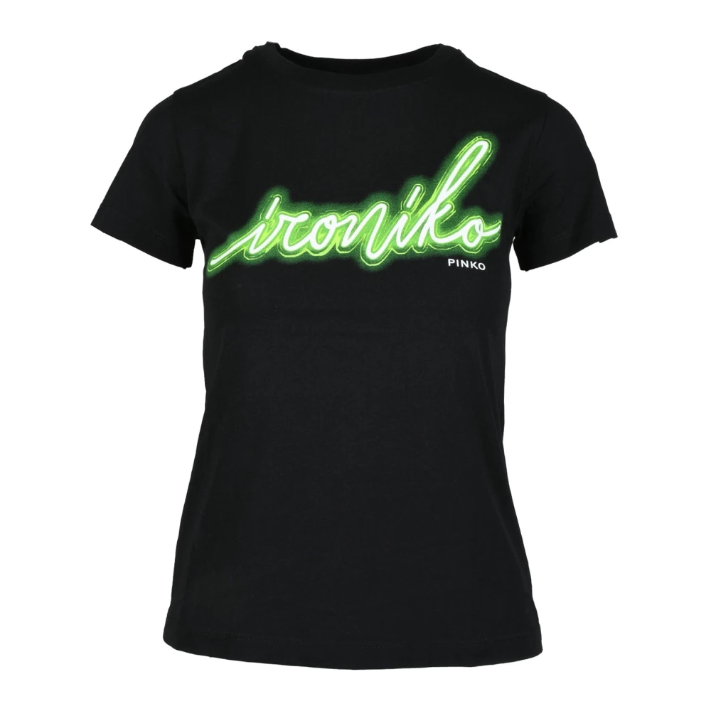 Pinko Katoenen T-shirt Black Dames