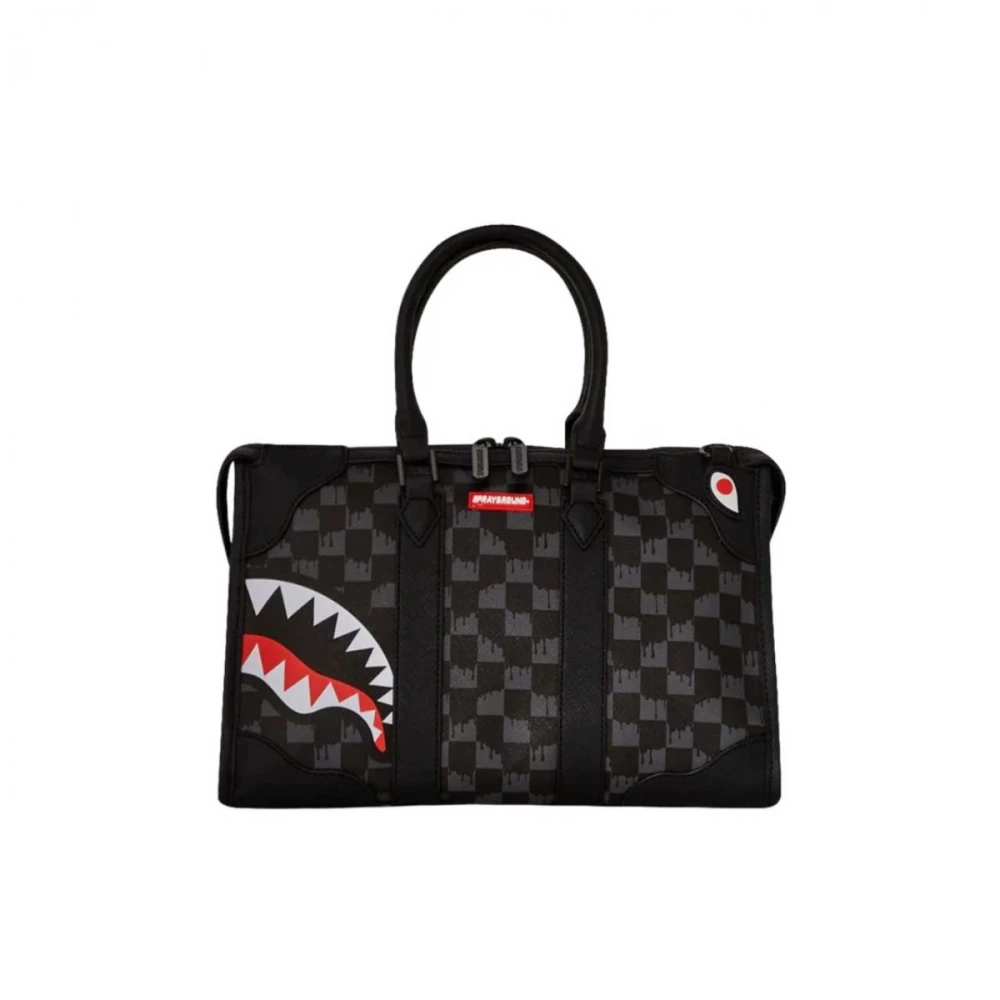 Sprayground Drip Check Mini Duffle Tas Black Unisex