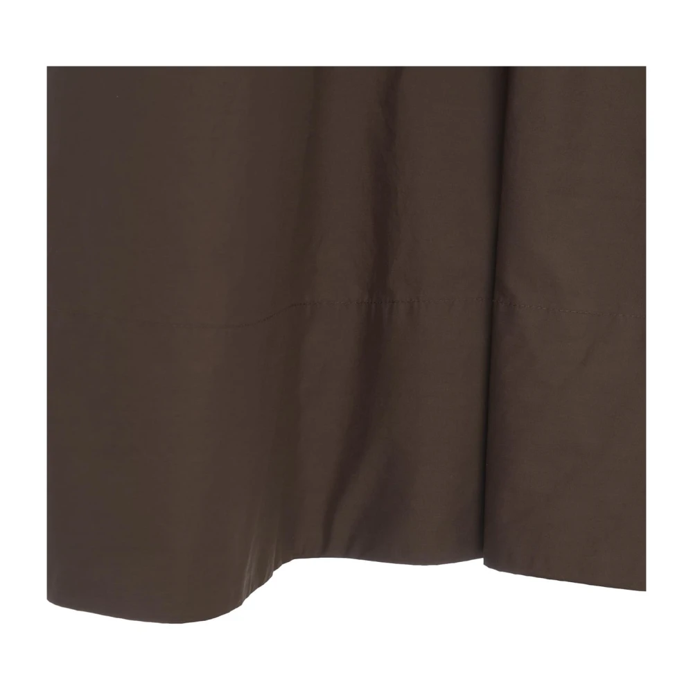 8pm Bruine Maxi Rok Katoen Elastische Tailleband Brown Dames