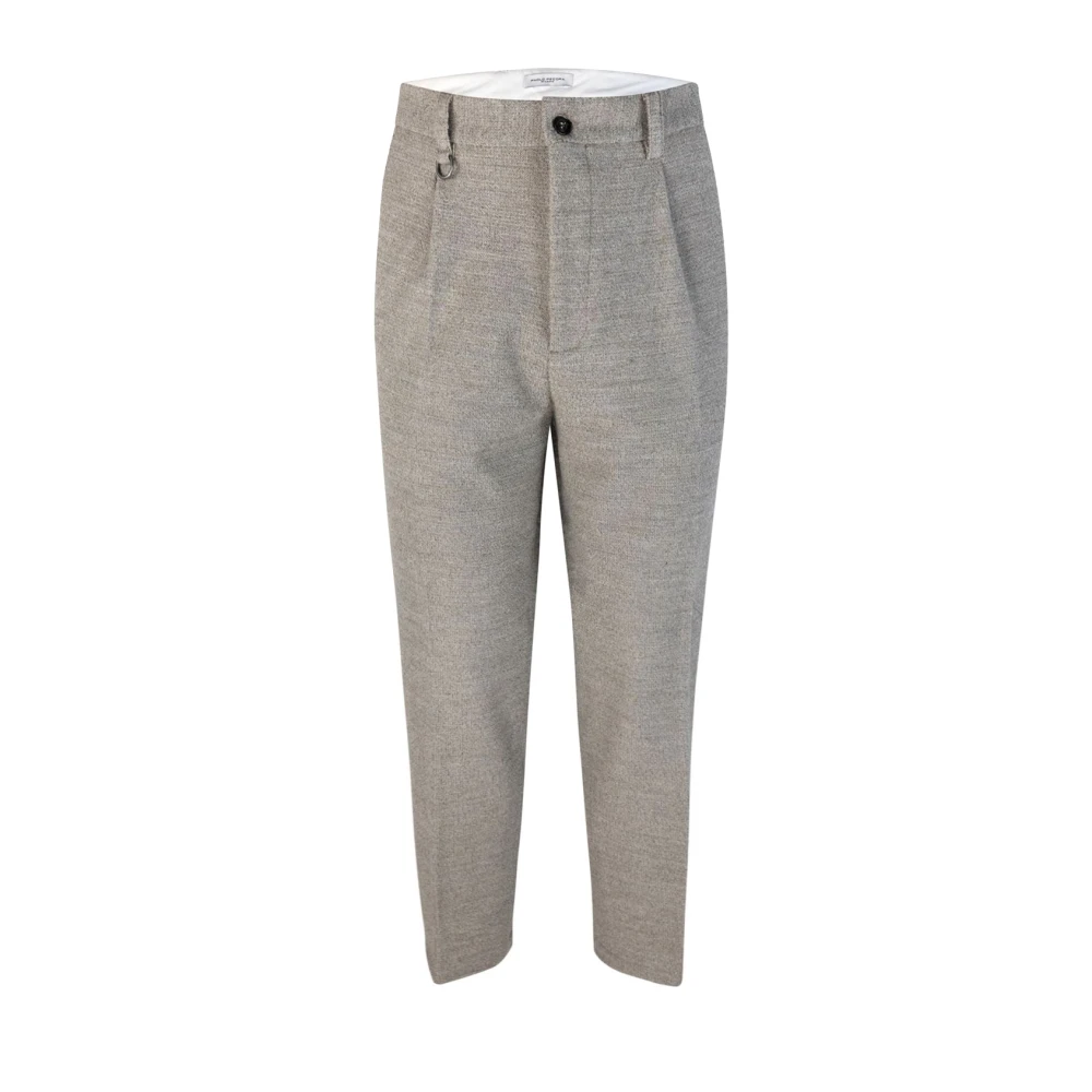 Paolo Pecora Heren Chino Broek met Plooien Gray Heren