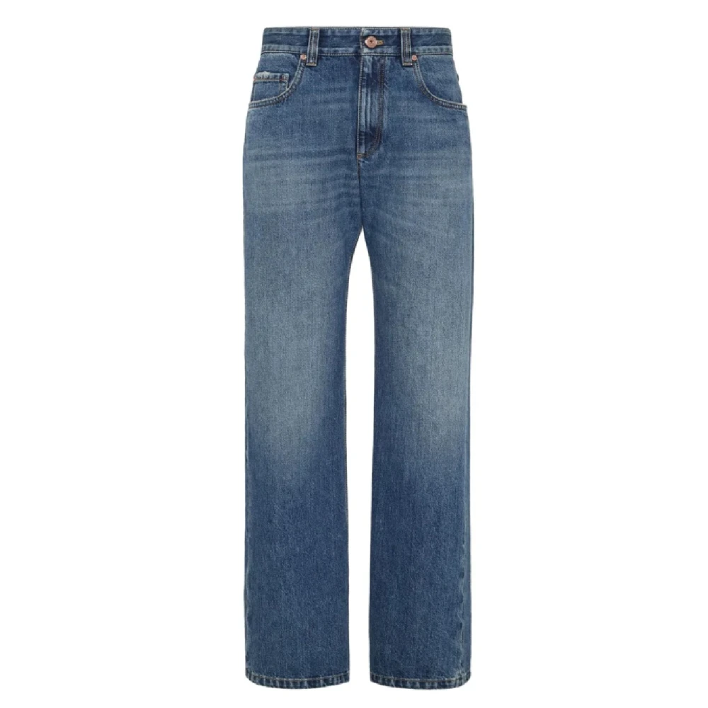 Brunello Cucinelli Women's Blue Denim Trousers For