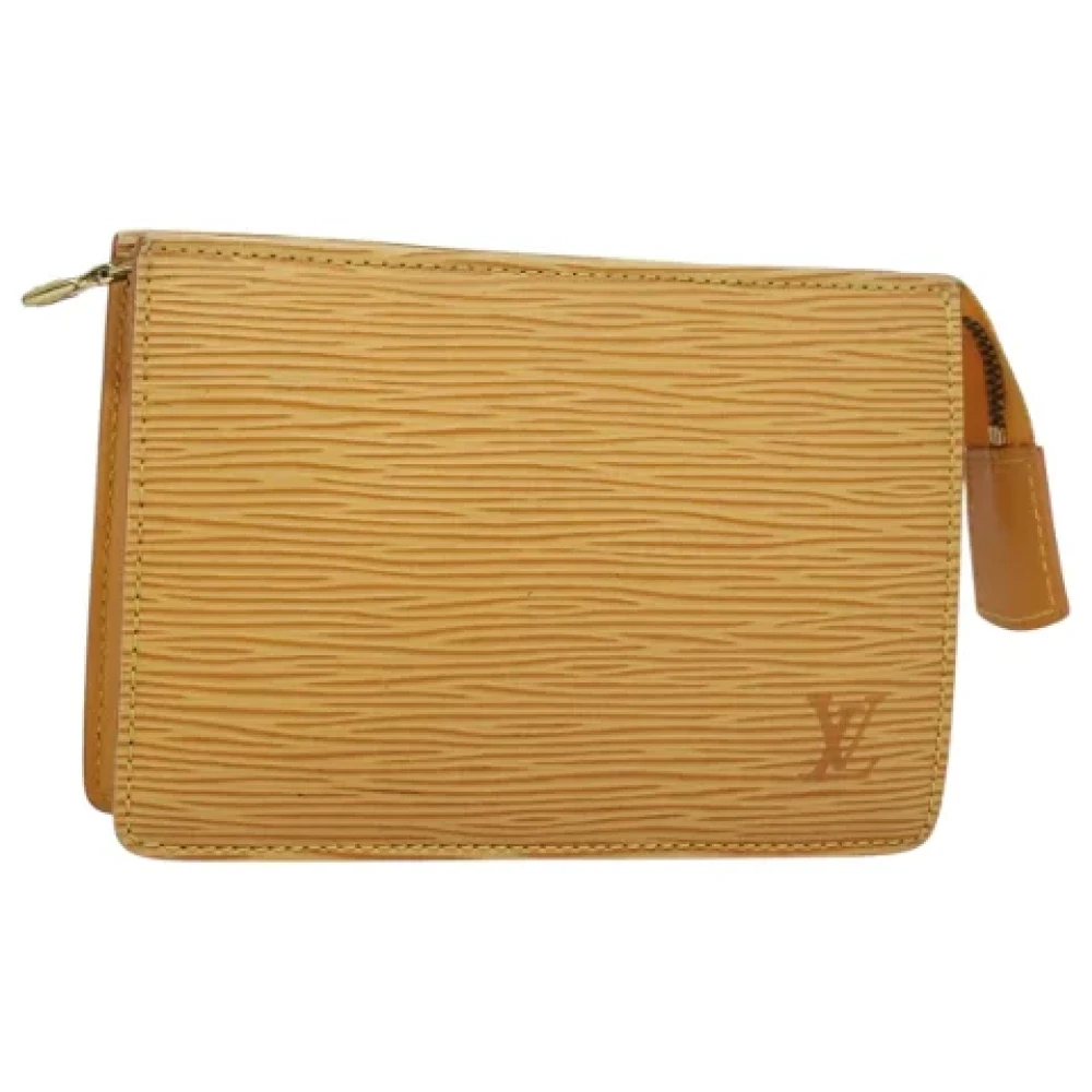 Louis Vuitton Vintage Pre-owned Leather pouches Yellow Dames