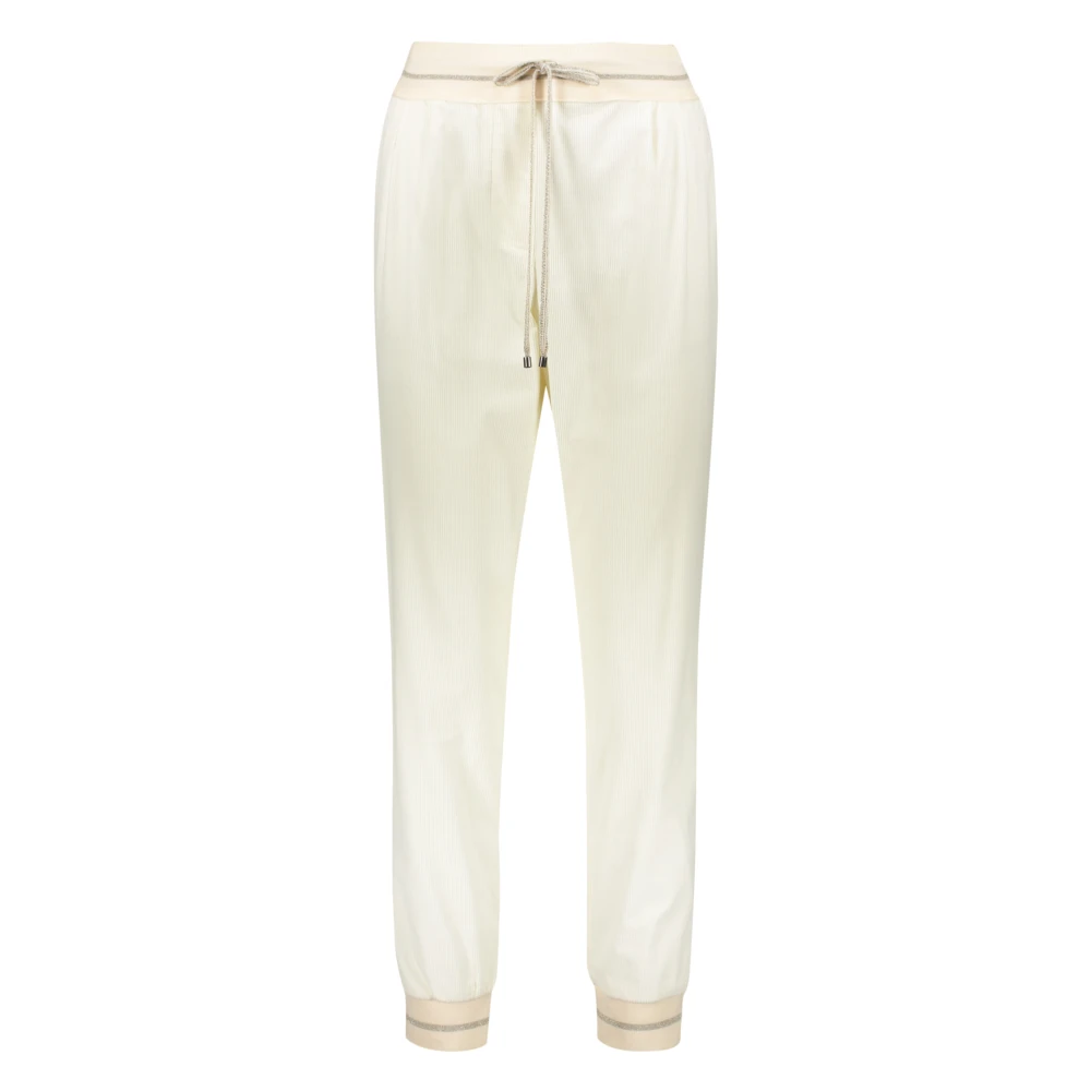 Lorena Antoniazzi Corduroy Track Pants med elastisk midja Beige, Dam