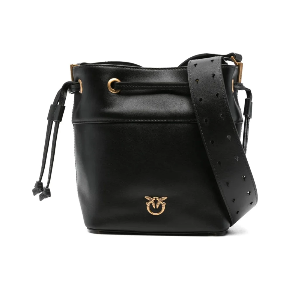 Pinko Women's Black Bucket Bags, One Size, Mini Secchiello Love Birds